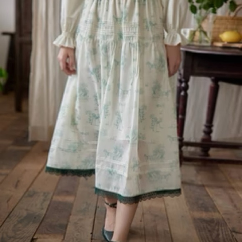 SimpleRetro White Midi Skirt toile vintage cottagecore coinspired